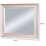 Benzara 64 Inch Contemporary Style Wooden Frame Mirror, Rose Pink BM235460 Pink Solid Wood, Veneer BM235460