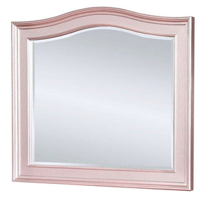 Benzara 46 Inch Contemporary Style Wooden Frame Mirror, Rose Pink BM235461 Pink Solid Wood, Veneer BM235461