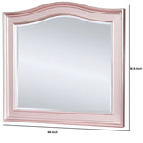 Benzara 46 Inch Contemporary Style Wooden Frame Mirror, Rose Pink BM235461 Pink Solid Wood, Veneer BM235461