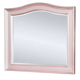 Benzara 46 Inch Contemporary Style Wooden Frame Mirror, Rose Pink BM235461 Pink Solid Wood, Veneer BM235461