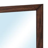 Benzara 46 Inch Rectangular Burned Wood Design Modern Mirror, Brown BM235464 Brown Solid Wood, Veneer BM235464