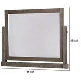 Benzara 51 Inch Rustic Wooden Mirror with Tilting Frame, Gray BM235468 Gray Solid Wood, Veneer BM235468