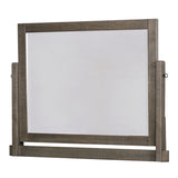 Benzara 51 Inch Rustic Wooden Mirror with Tilting Frame, Gray BM235468 Gray Solid Wood, Veneer BM235468