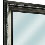 Benzara 46 Inch Contemporary Style Wooden Mirror, Metallic Gray BM235480 Gray Solid Wood, Veneer BM235480