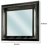 Benzara 46 Inch Contemporary Style Wooden Mirror, Metallic Gray BM235480 Gray Solid Wood, Veneer BM235480