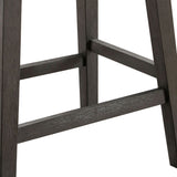 Benzara Fabric Padded Counter Height Stool with Nailhead Trim, Set of 2, Gray BM235486 Gray Solid wood, Fabric BM235486