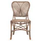 Benzara Cottage Style Rattan Woven Dining Chair, Set of 2, Brown BM235545 Brown Rattan BM235545