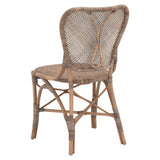 Benzara Cottage Style Rattan Woven Dining Chair, Set of 2, Brown BM235545 Brown Rattan BM235545