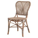 Cottage Style Rattan Woven Dining Chair, Set of 2, Brown