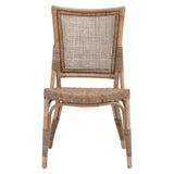 Benzara 18" Herringbone Woven Rattan Dining Chair, Set of 2, Brown BM235547 Brown Rattan BM235547