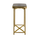 Benzara Concrete Console Table with X shape Base, Gray and Gold BM236336 Gray and gold Concrete and metal BM236336