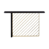 Benzara Wooden Console Table with Metal Accents, Gold and Black BM236340 Black and gold Wood and metal BM236340