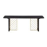 Benzara Wooden Coffee Table with Metal Accents, Gold and Black BM236341 Black and gold Wood and metal BM236341