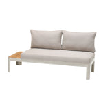 Outdoor Sofa with Slatted Snack Tray and Removable Cushions, Light Gray