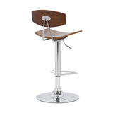 Benzara Saddle Seat Metal Barstool with Adjustable Height, Brown BM236368 Brown Metal and Solid Wood BM236368