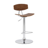 Saddle Seat Metal Barstool with Adjustable Height, Brown