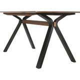 Benzara Rectangular Wooden Top Dining Table with A Shaped Legs, Brown and Black BM236390 Brown, Black MDF, Veneer, Solid wood BM236390