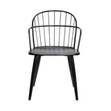 Benzara Metal Frame Side Chair with Open Backrest, Black BM236434 Black Metal, Plywood BM236434
