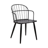 Metal Frame Side Chair with Open Backrest, Black