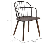 Benzara Metal Frame Side Chair with Open Backrest, Black and Brown BM236435 Black, Brown Metal, Plywood BM236435