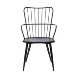 Benzara 17 Inch Metal Frame Side Chair with High Backrest, Black BM236438 Black Metal, Plywood BM236438