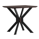 Benzara Wooden End Table with Intersected Double X Shaped Legs, Brown and Black BM236481 Brown and Black Solid Wood, Veneer and Metal BM236481