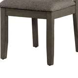 Benzara Wooden Side Chairs with Ladder Style Back, Set of 2, Gray BM236565 Gray Wood and Fabric BM236565