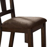 Benzara Wooden Side Chairs with Padded Seat, Set of 2, Brown BM236577 Brown Wood and Fabric BM236577