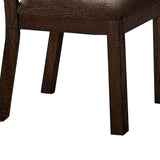 Benzara Wooden Side Chairs with Padded Seat, Set of 2, Brown BM236577 Brown Wood and Fabric BM236577