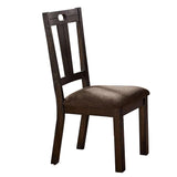 Benzara Wooden Side Chairs with Padded Seat, Set of 2, Brown BM236577 Brown Wood and Fabric BM236577