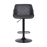 Benzara Faux Leather Metal Base Swivel Barstool with Metal Base, Gray BM236619 Gray Faux Leather, Plywood, Metal BM236619