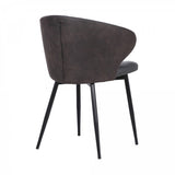 Benzara 19 Inch Faux Leather Back Contemporary Dining Chair, Gray BM236630 Gray Metal, Leatherette, Plywood BM236630