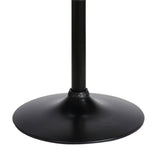 Benzara 24 Inches Round Adjustable Pub Table with Metal Base, Black BM236681 Black Solid Wood, Veneer and Metal BM236681