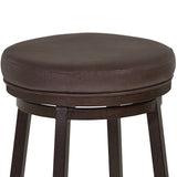 Benzara 26 Inch Metal Swivel Barstool with Leatherette Seat, Brown BM236769 Brown Metal and Leatherette BM236769