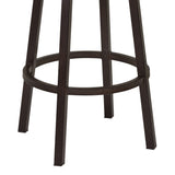 Benzara 26 Inch Metal Swivel Barstool with Leatherette Seat, Brown BM236769 Brown Metal and Leatherette BM236769