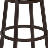 Benzara 26 Inch Metal Swivel Barstool with Leatherette Seat, Brown BM236769 Brown Metal and Leatherette BM236769