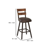 Benzara 26 Inch Counter Height Stool with Leatherette Seat, Brown BM236770 Brown Metal and Leatherette BM236770