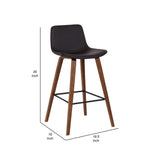 Benzara 35 Inch Wooden Barstool with Leatherette Seat, Brown BM236787 Brown Solid Wood and Leatherette BM236787
