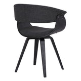 Benzara Mid Century Fabric Dining Chair with Curved Padded Seat, Gray BM236822 Gray Plywood, Fabric BM236822
