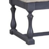 Benzara Farmhouse Wooden Coffee Table with Open Shelf and Turned Legs, Gray BM239675 Gray Solid Wood BM239675