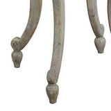 Benzara Farmhouse Wooden Side Table with Scrolled Legs and Turnip feet, Taupe Brown BM239677 Brown Solid Wood BM239677