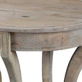 Benzara Farmhouse Wooden Side Table with Scrolled Legs and Turnip feet, Taupe Brown BM239677 Brown Solid Wood BM239677