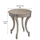 Benzara Farmhouse Wooden Side Table with Scrolled Legs and Turnip feet, Taupe Brown BM239677 Brown Solid Wood BM239677