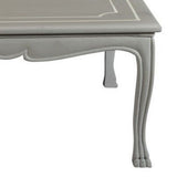 Benzara Square Wooden Coffee Table with Curved Apron and Claw Legs, Gray BM239689 Gray Solid wood BM239689