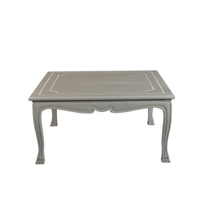 Benzara Square Wooden Coffee Table with Curved Apron and Claw Legs, Gray BM239689 Gray Solid wood BM239689