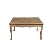 Benzara Square Wooden Coffee Table with Curved Apron and Claw Legs, Brown BM239690 Brown Solid wood BM239690
