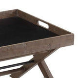 Benzara Removable Tray Top Wooden Coffee Table with X Legs, Brown BM239694 Brown Reclaimed solid wood BM239694