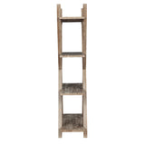 Benzara 4 Shelf Wooden Bookshelf with Double X Shaped Accent, Brown BM239698 Brown Reclaimed solid wood BM239698