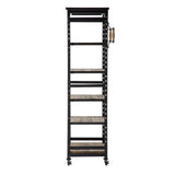 Benzara Wooden Bookshelf with 5 Cases and Casters, Brown BM239708 Brown Reclaimed Wood BM239708