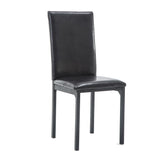 Benzara Leatherette Elongated Back Dining Chair, Set of 4, Black BM239742 Black Metal, Leatherette BM239742